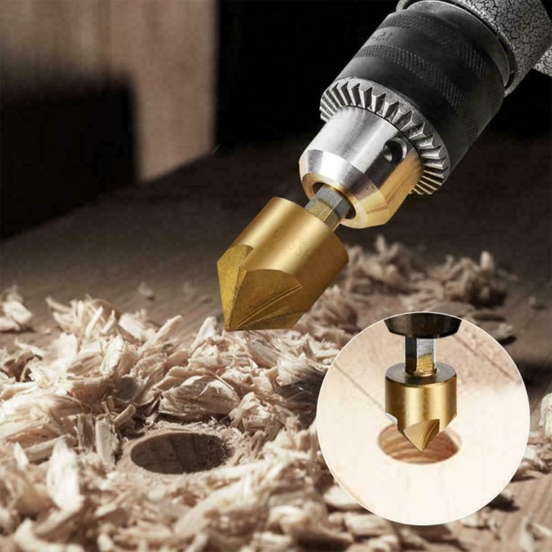 MYLCHBDJ Chamfering Cutter, Chamfering, Countersunk Cone, Set of 7, 0.23,