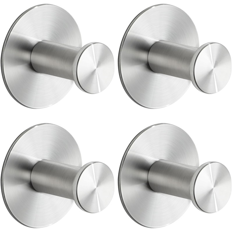 SAYAYO Self Adhesive Hooks for Hanging, Brushed Nickel Towel Hook