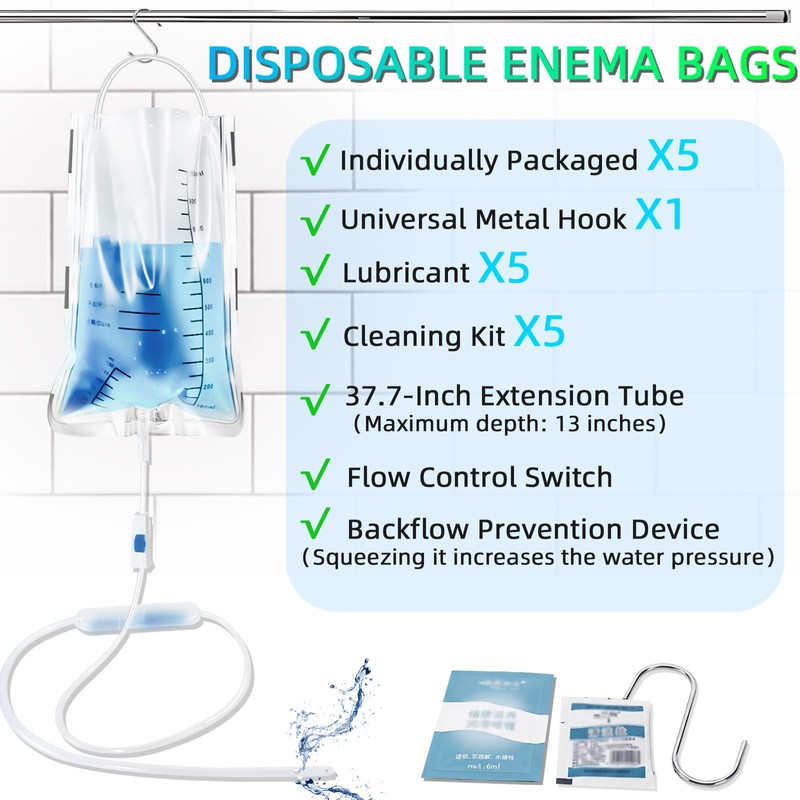 AZREKV Enema Enema Bags Kit Cleaning Douche System