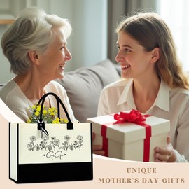 Gigi Gifts First Time Grandma Gifts Canvas Tote Bag Great Grandma Gifts Reusable Grocery Bag Gifts Ideas for Grandma Abuela Memaw Mimi Gigi Yaya Friend Bestie Women Female Her Birthday Mothers Day