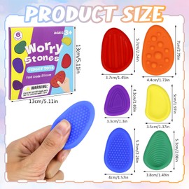 Pack of 6 Fidget Toys, Sensory Stones, Sensory Toy, Anti-Stress Toy, Tuning Toys, Autism, Stress Soothing Toy for Children and Adults