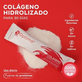 Soy Óptimo | Colágeno Hidrolizado | Sin Sabor - Sin Olor - Sin Azúcar | Suplemento Alimenticio | 30 sobres individuales de 10 g (En 1 caja) | Péptidos de Colágeno Hidrolizado Porcino