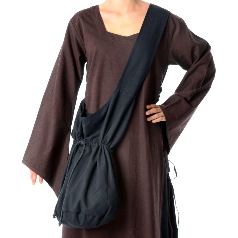 HEMAD Medieval Shoulder Bag Cotton/Linen Look Medieval Clothing, black