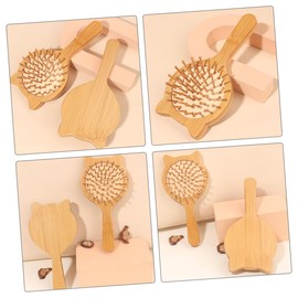 WOONEKY Hair Styling Tool Women's Hair Brush Soft Hair Comb Detangle Brush for Women Teen Bamboo