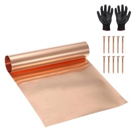 YELARXI Copper Sheet Roll Metal Copper Flashing Foil Plate, 11.8" x 8 ft 38 Gauge(0.1mm) Thickness Fit for DIY Crafts Electrical Repair - Cylinder(1 Pack, Copper)