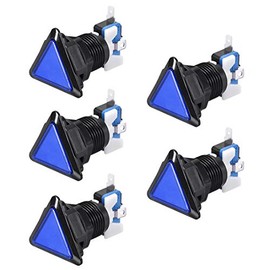 uxcell Game Push Button 39x39x39 Triangle 12V LED Illuminated Push Button Switch with Micro Switch for Arcade Video Games Blue 5pcs