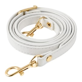 DSLSQD Purse Straps Replacement Crossbody, White Leather Purse Strap with Metal Buckles Long Adjustable Crossbody Straps for Purses Bag Handbags (White)
