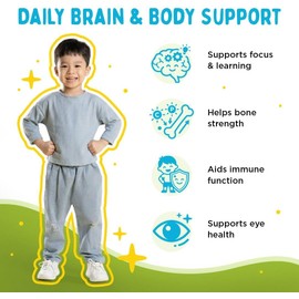 KidStar Omega 3 for Kids with Vitamin D3, High-DHA 120 Chewable Softgels | 250mg High-DHA Omega-3 with Vitamin D3 in a Tasty Chewable Softgel for Kids, Supporting Brain, Eyes, Bones, and Immunity
