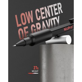 Nicpro 0.7 mm Mechanical Pencil Set with Case, 3PCS MP2000 Metal Artist Mechanical Pencil With 6 Tube HB Lead Refills, Eraser, Weatherproof Barrel for Outdoor Writing Drafting Drawing Sketching