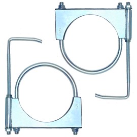 CAROTUPY 5" Heavy Duty Exhaust Clamp With Hanger, Exhaust Pipe Hanger Muffler Hanger Universal for 5 Inch Exhaust Pipes (2 Pcs)