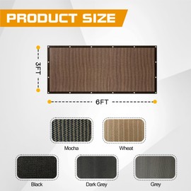 Vexoria 3'x 6' Pergola Shade Cover, Mocha Outdoor Sun Shade Cloth with Grommets UV Block Privacy Screen for Patio, Garden, Backyard