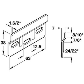 Cabinet hanger wall plate steel heavy duty back plate 4 pack D027