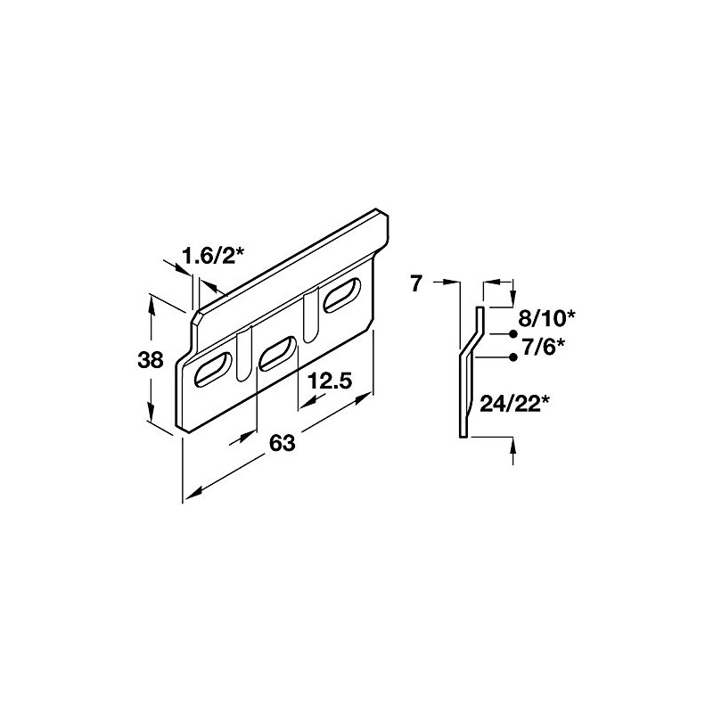 Cabinet hanger wall plate steel heavy duty back plate 4