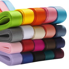 VATIN 60 Yards Grosgrain Ribbon 3/8 inch 20 Color Ribbon Assortment, 3/8" X 3 Yards Each Roll,Total 60 Yds Per Package, Thick Ribbon Perfect for Wedding, Gift Wrapping, Bow Making & Other Projects