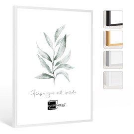Bildershop-24 Milano Aluminium Picture Frame 15 x 20 cm White Photo Frame, Removable Frame, Poster Frame, Puzzle Frame, Aluminium Picture Frame