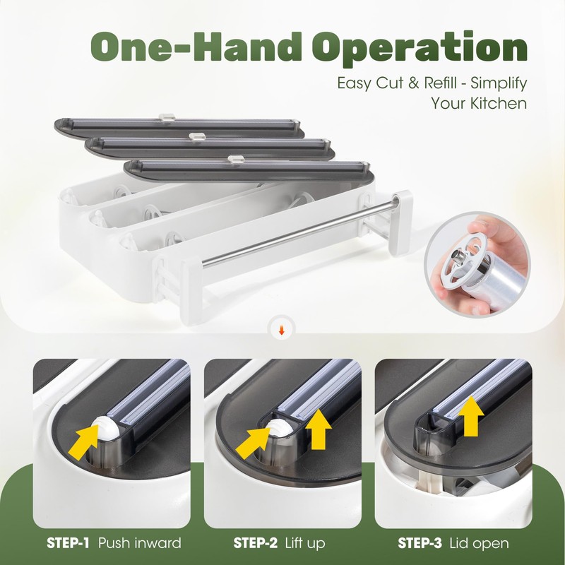 Quasziwa Aluminum Foil & Plastic Wrap Dispenser with Cutter -