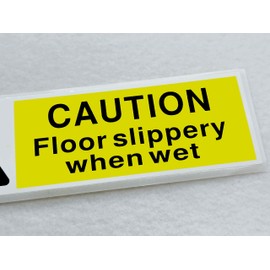 Wet Floor Pack of 3 Stickers Silppery When Wet Waterproof Outdoor Vinyl Sticker 150 x 45 mm