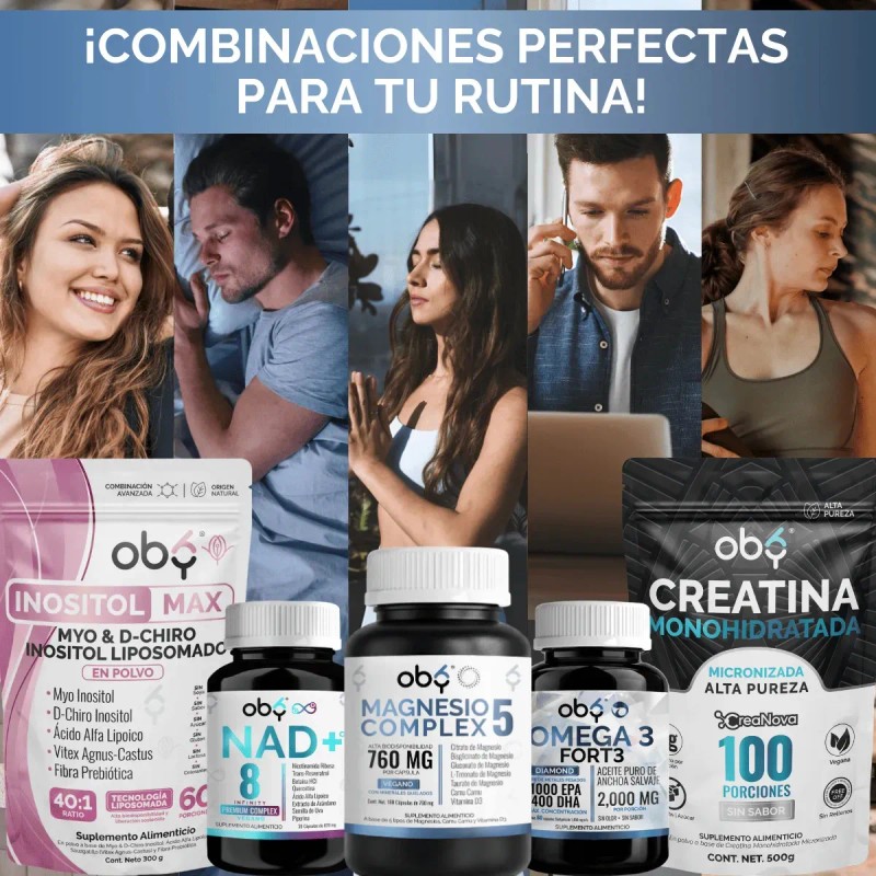 Oby Magnesio Complex Citrato Glicinato Treonato Taurato Gluconato Oxido Minerales
