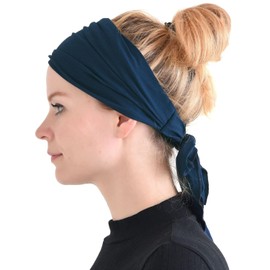 Casualbox CHARM Unisex Pre-Tied Headband, Boho Hair Band, Summer Head Wrap - navy, size: m