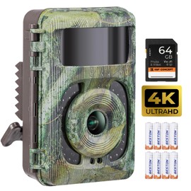 K&F Concept 4K 48MP Trail Camera, Game Camera with Night Vision, 0.1s Trigger Motion Activated, IP66 Waterproof, 120° Wide-Angle with 940nm No Glow Infrared LEDs for Outdoor Wildlife Monitoring