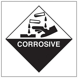 V Safety Hazard diamond – Corrosive-300x300mm-Magnetic Safety Sign