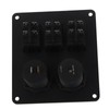 Car Marine 3+2combination LED Single Rocker Green Light Switch+Car Charger
