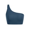 ODODOS Seamless One Shoulder Sports Bra for Women Ribbed Asymmetrical