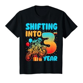 Shifting Into 3rd Year Motocross Dirt Bike Kids 3rd Birthday T-Shirt