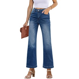 GRAPENT Jeans Plus Size for Women Plus Size Jeans Stretch Jeans for Women Plus Size High Waisted Plus Size Jeans Womens Western Clothing Color Petite Dark Blue Size XXL XX-Large