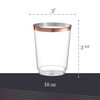 PLASTICPRO Disposable Plastic Tumblers Rose Gold Rim 50 Count