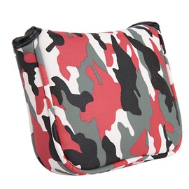 Golf Builder Red Camouflage Golf Club Square Mallet Putter Head Cover for Center Shaft Putters with Magnetic Closure