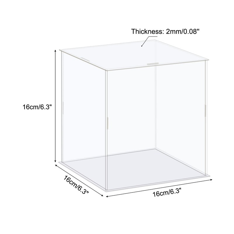 sourcing map Display Case Acrylic Box Transparent Dustproof Protection for