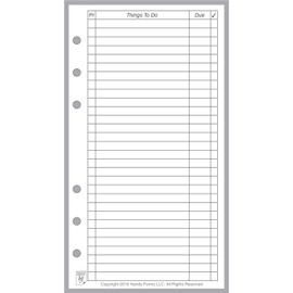 Personal Size to Do List Planner Insert, Sized and Punched for Filofax Personal Notebook (3.7" x 6.75")