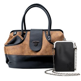 BORSALI Weekender Duffel Bag for Women with Packing Cubes, Travel Wallet, Shoe Covers, Sunglass Case Vegan Leather- Brown Bag & Black Sunglass Case with Removable Crossbody Chain