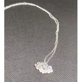 Unbranded 18" Silver Stainless Steel Engraved Cloud Necklace Delicate