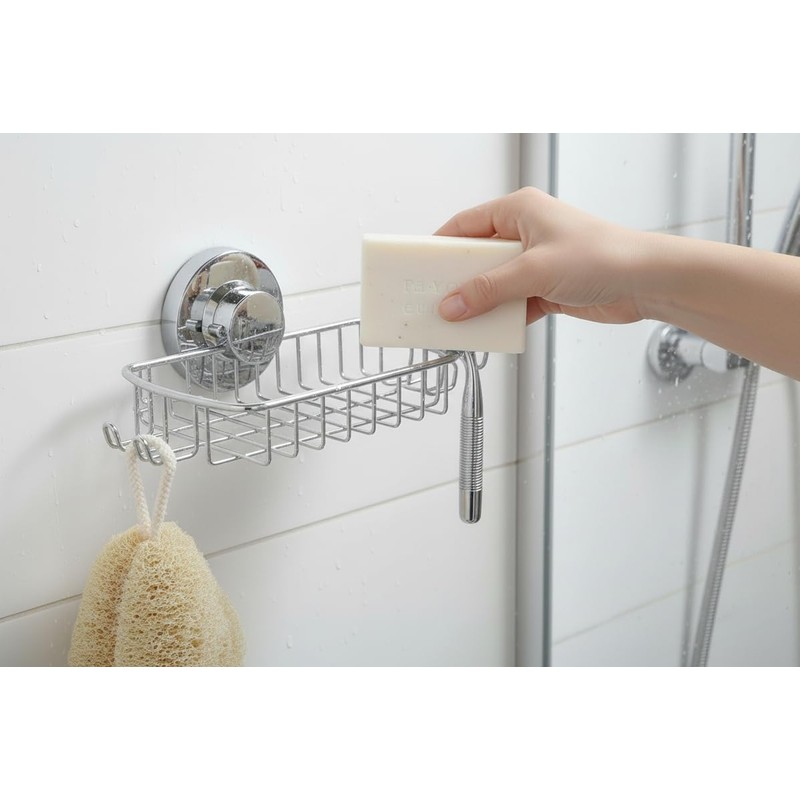 Soap Dish for Shower Suction Cup Powerful Vacuum System Rustproof