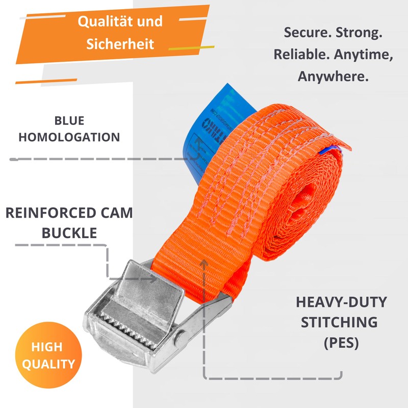 INTAKO Lashing Straps with Clamping Lock 25 mm x 250