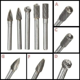 Rotary Drill POWERTOOL 6x10MM Carbide Burrs Twist Burrs Set Rotary Tool Accessories Kit for Engraving Woodworking DIY (Pack of 5)