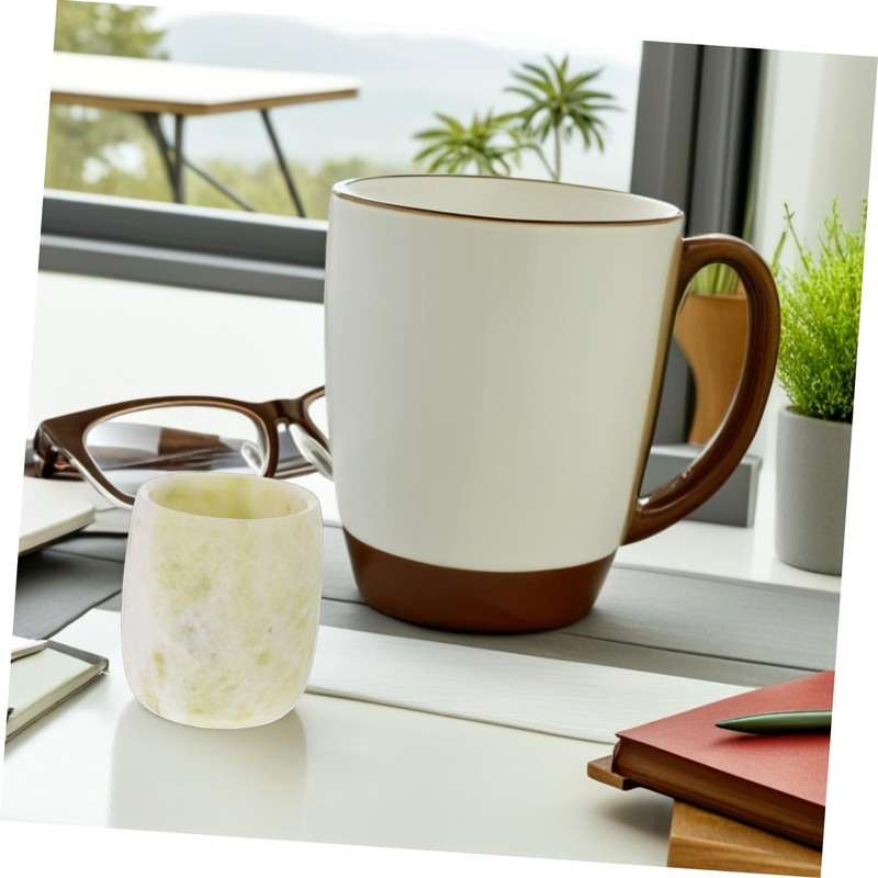 SHOWERORO Tea Cup Natural Crystal Tea Container Home Office Use
