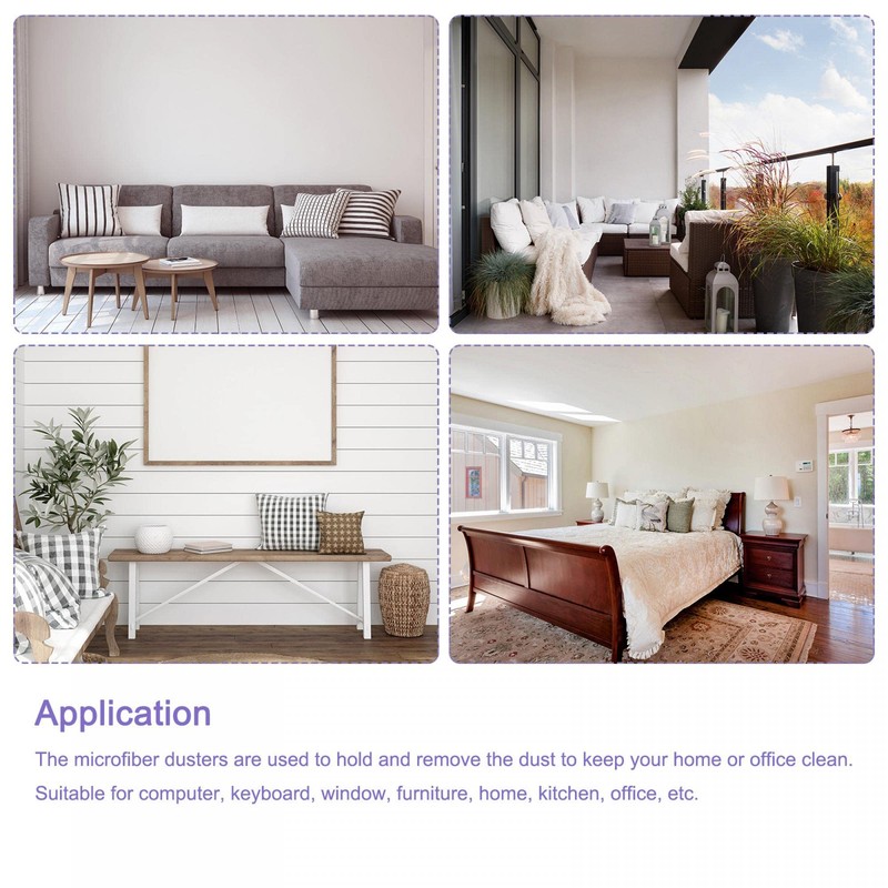 sourcing map Microfibre Chenille Washable Duster Cleaning Tool Duster Blue