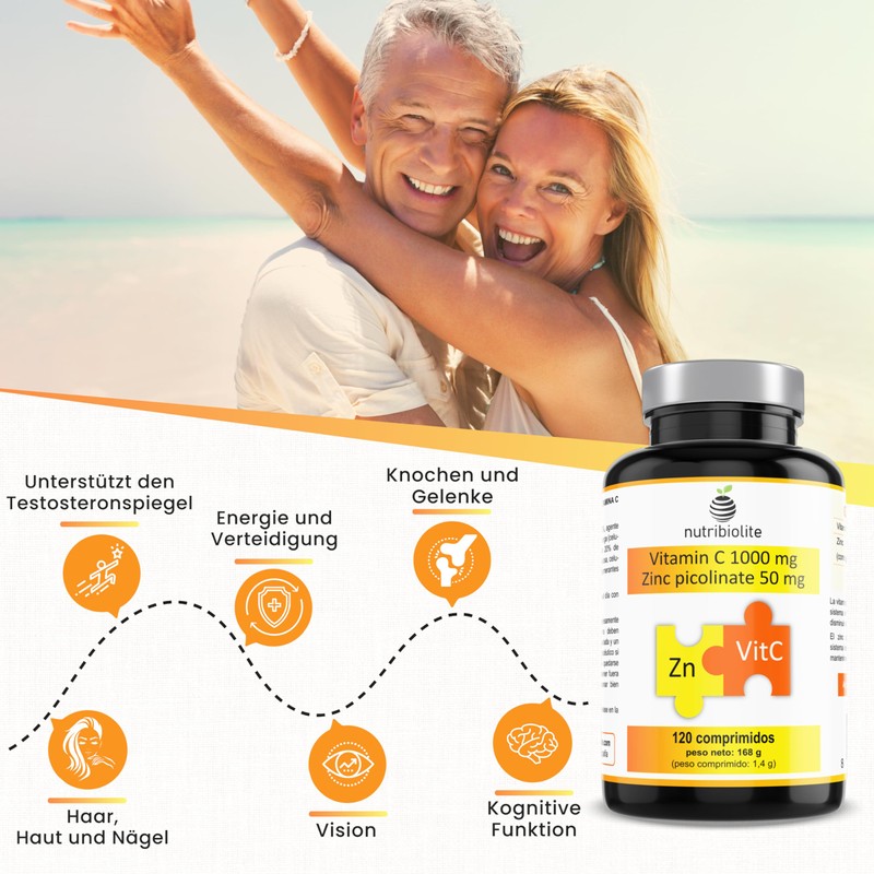 Vitamin C 1000 mg + Zinc Picolinate (Zinc Chelate) 50