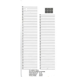 "One"  # 75  Sure Tip Board (1-75) Raffle/Jar Tickets Free Shipping USA