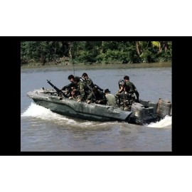 Vietnam War Seal Team One PHOTO Cruising Bassac River US Navy Boat Saigon 67