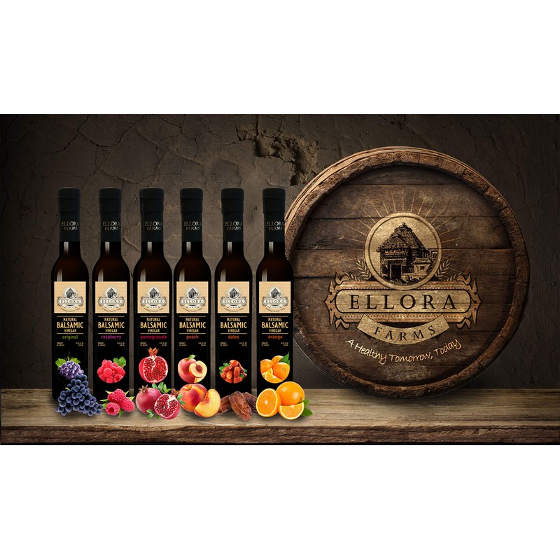 Ellora Farms, Fresh Raspberry Infused Thick Balsamic Vinegar, All Natural,