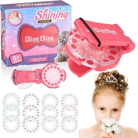 Hair Gem Machine With 180 Gems, Bedazzler Kit for Hair, Hats and Backpacks, Shining Bling Diamond Sparkle Stapler Set for Girls