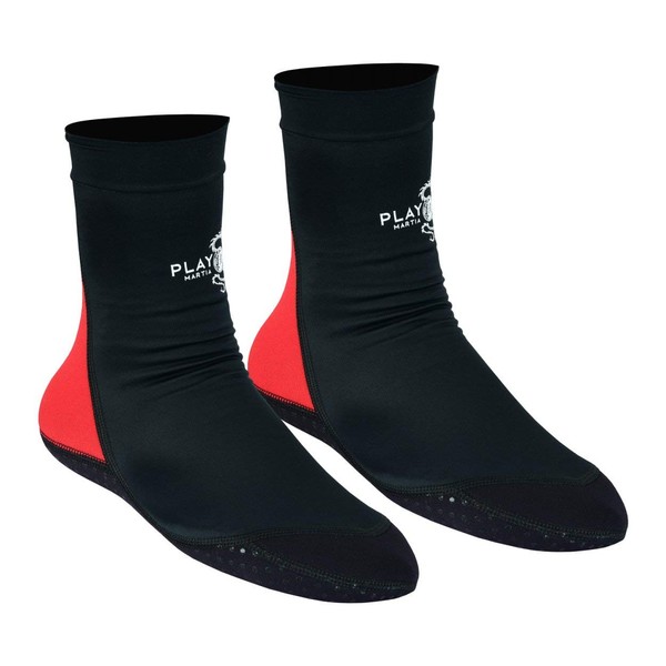 Playwell Martial Arts/MMA School Tatami Indoor Mat Grappling Foot Socks - Black/Red - NEW (Large)