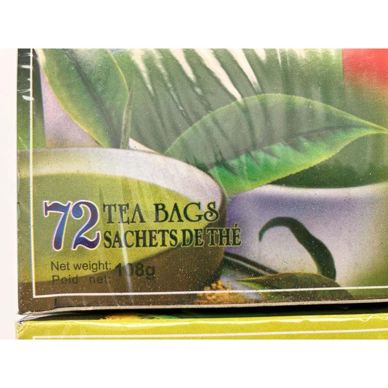 Ceylon Green Tea Bags, 100% Pure, 72 Count, Pack of