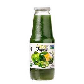 IOS Love Organic Juice - USDA Organic Certified - Cold Pressed, No Added Sugar, No Water, No Artificial Colors, No Preservatives, No Flavors Added, No Gluten - 33.8 Fl Oz (Green, Pack of 2)