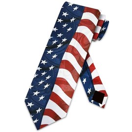 Steven Harris Wavy Stars & Stripes Men's Neck Tie