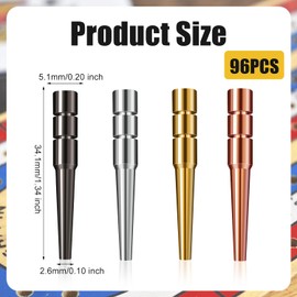 Pack of 96 Cribbage Board Pens, Brass Cribbage Pins, Fit in 0.32 cm Large Holes, Pin Board Game, Traditional Cribbage Board Pins for Cribbage Board Game (34.1 x 5.1 x 2.6 mm)